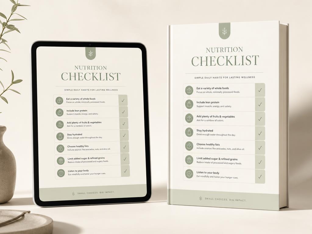 Preview of the nutrition checklist page